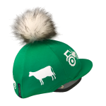 Farm Hat Silk with Pom - Green/White