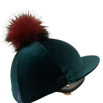 Green Velvet/Red Faux fur Pom